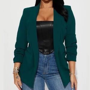 Fashion Nova Teal Blazer
